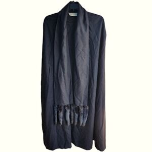 Vintage Andrea Simone winter Wool Opera Cape jacket Mink tassels